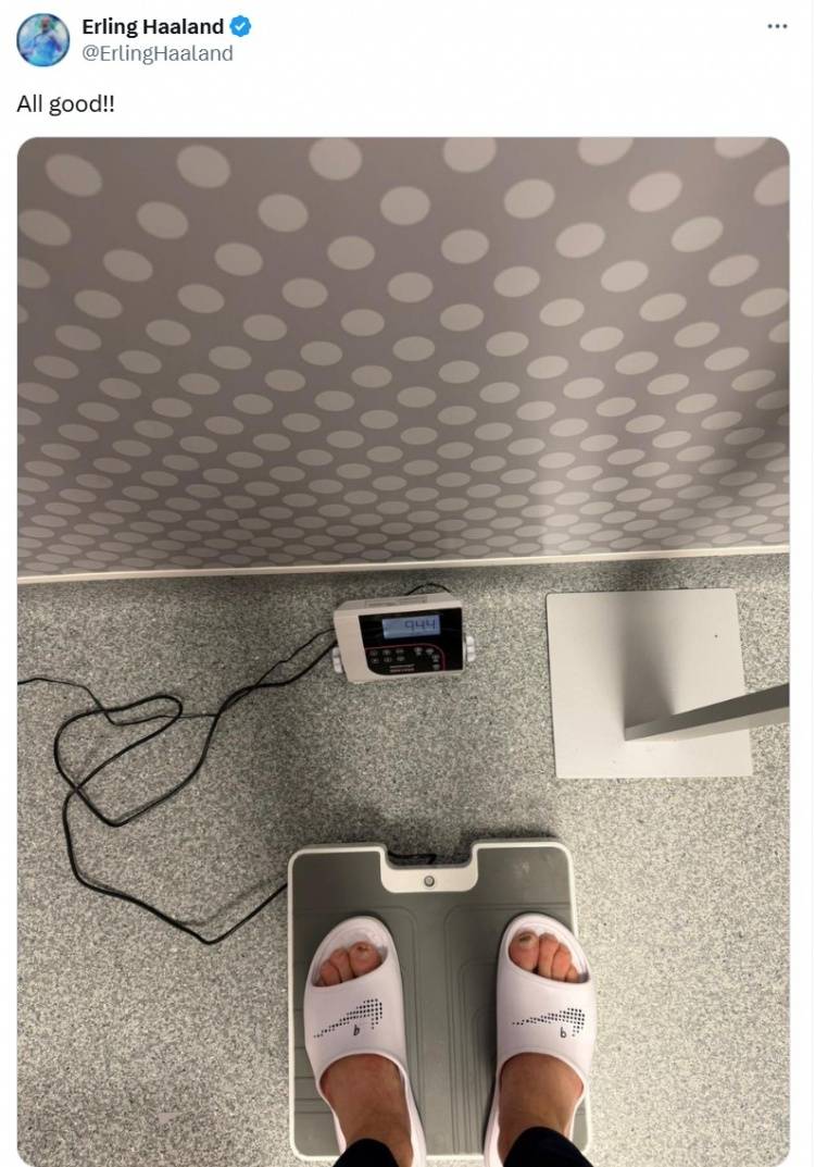 ไม่เพิ่มน้ำหนักในช่วงเทศกาล! ฮาลันด์โพสต์รูปน้ำหนักบนตาชั่งเพื่อตอบโต้ข้อกำหนดที่เข้มงวดของกวาร์ดิโอลา_น็อตติงแฮม ฟอเรสต์_นักเตะ_สภาพร่างกาย