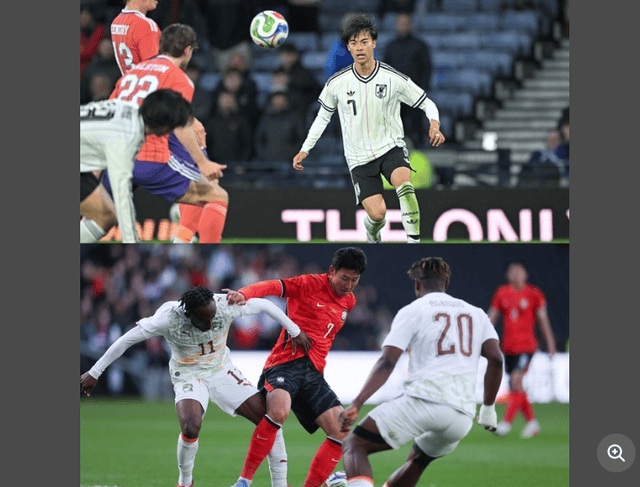 การแข่งขันฟุตบอลชายระดับนานาชาติของญี่ปุ่นมีชัยชนะติดต่อกัน 4 ครั้ง + ซีโร่ติดต่อกัน สื่อเกาหลีหัวเราะเยาะทีมเกาหลีเกือบยอมจำนน